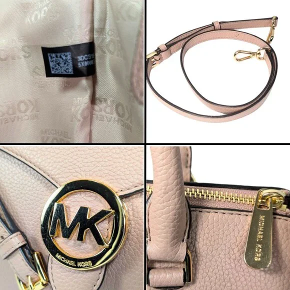 Michael Kors Vanna Pebbled Leather 2-Way Dusty Pink Satchel - Picture 9 of 9